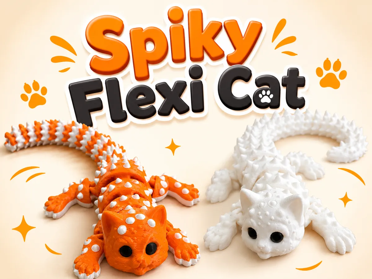 Spiky Flexi Cat, Articulated Flexible Cat Toy