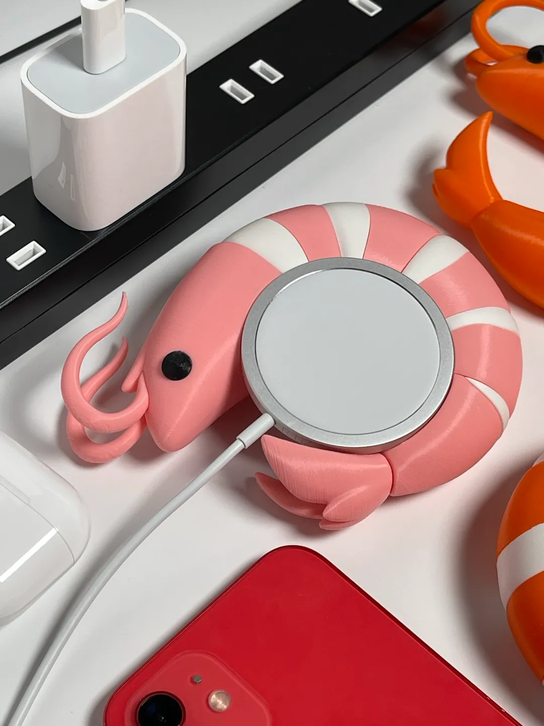 Shrimp Shaped MagSafe Stand, photo 2 of 4 - Shrimp Shaped MagSafe Stand Mobile & Device Accessories