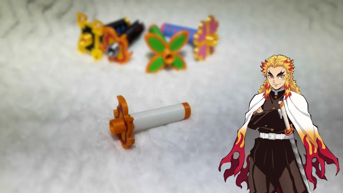 Demon Slayer Nichirin Pencil Topper (Kyojuro), photo 2 of 2 - Demon Slayer Nichirin Pencil Topper (Kyojuro) Desk & Office