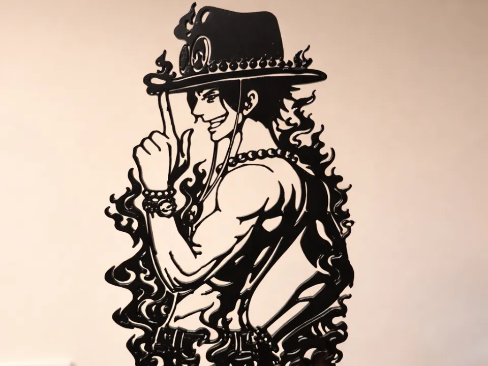 Fire-Fist Ace Silhouette Wall Art / Desk Display