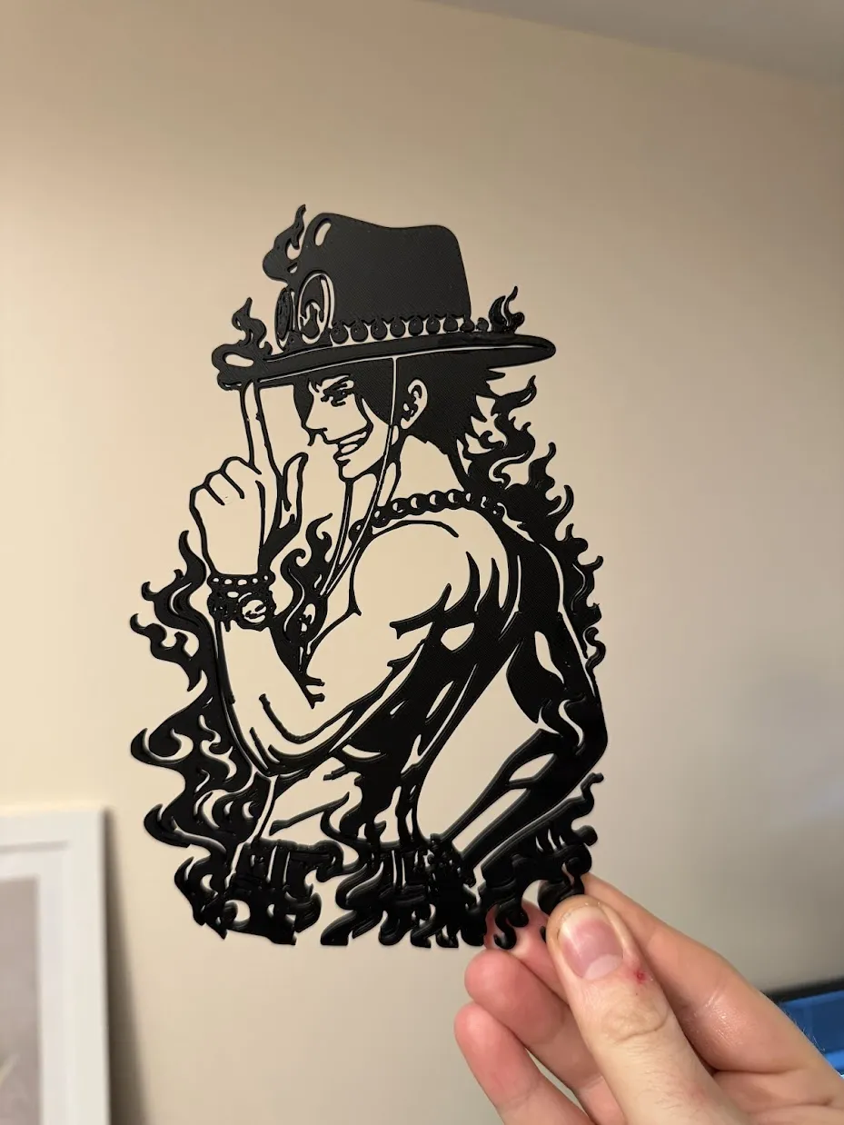Fire-Fist Ace Silhouette Wall Art / Desk Display, photo 3 of 4 - Fire-Fist Ace Silhouette Wall Art / Desk Display Home Decor Items
