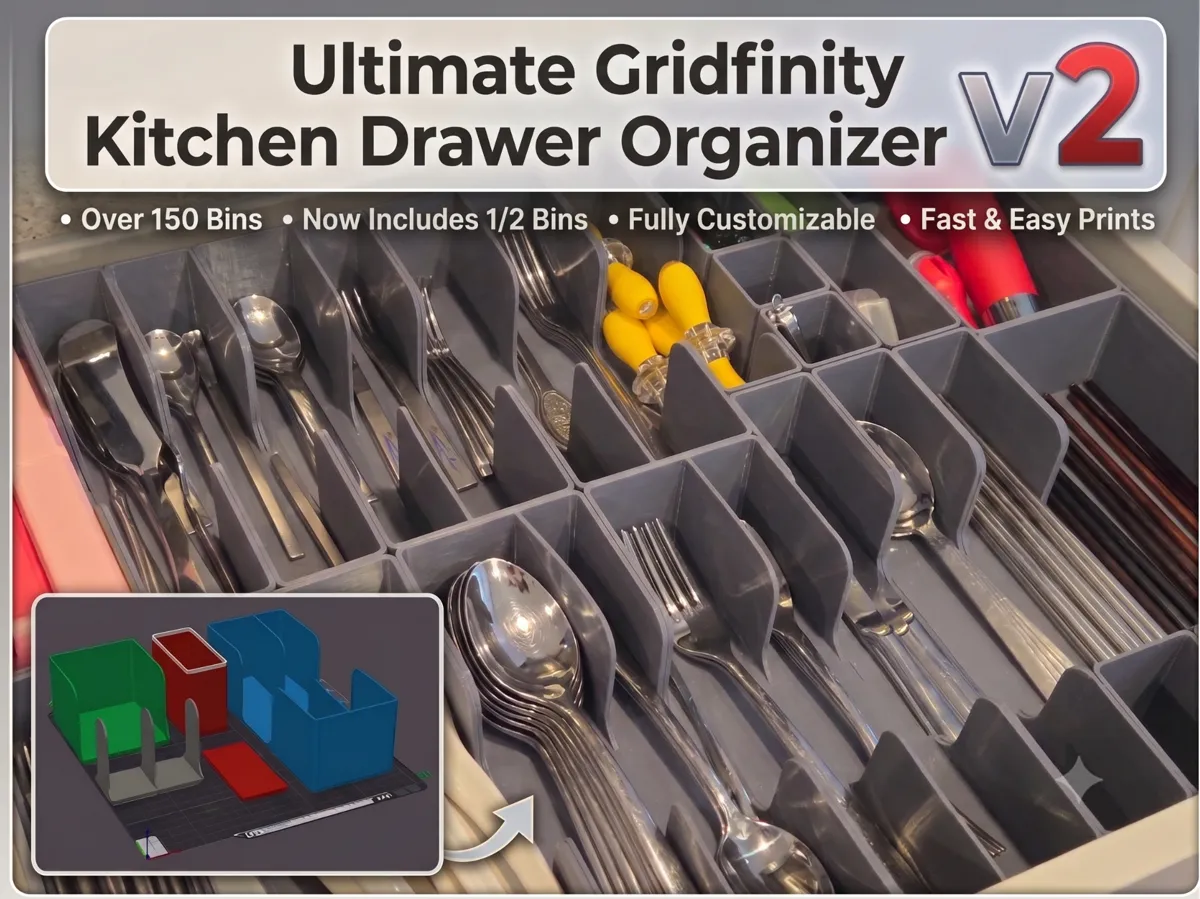 Ultimate Gridfinity Kitchen Drawer Organizer v2
