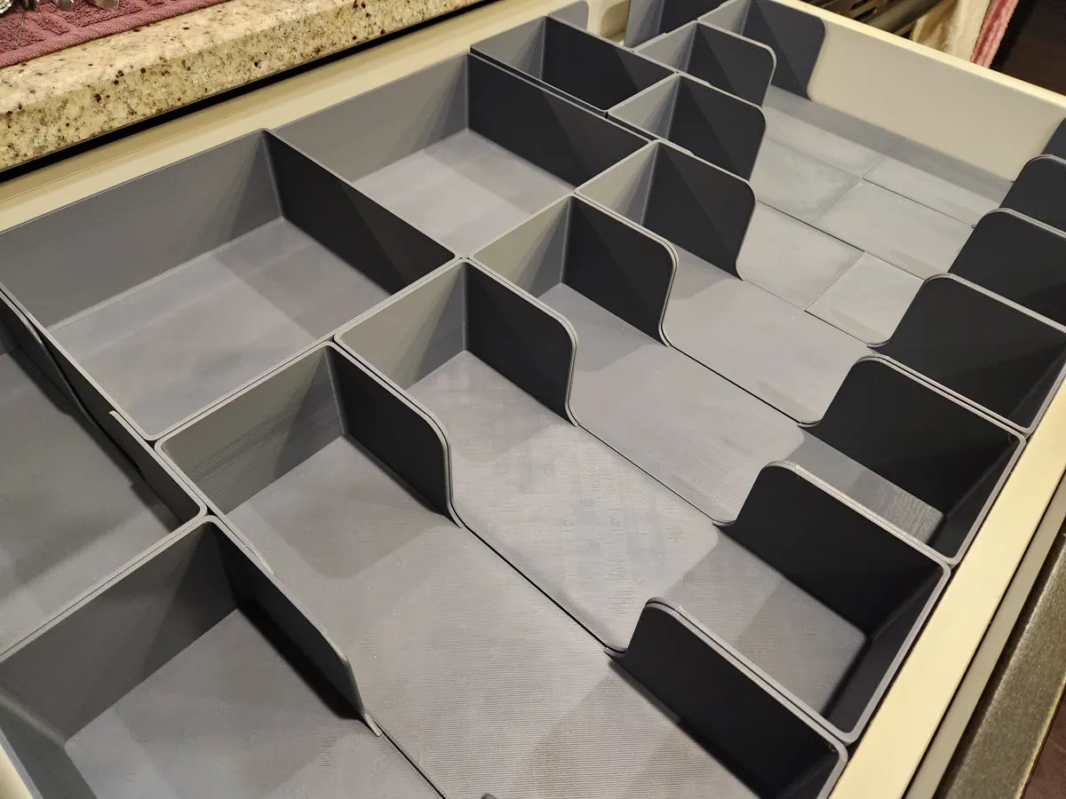 Ultimate Gridfinity Kitchen Drawer Organizer v2, photo 3 of 4 - Ultimate Gridfinity Kitchen Drawer Organizer v2 Storage & Organisation