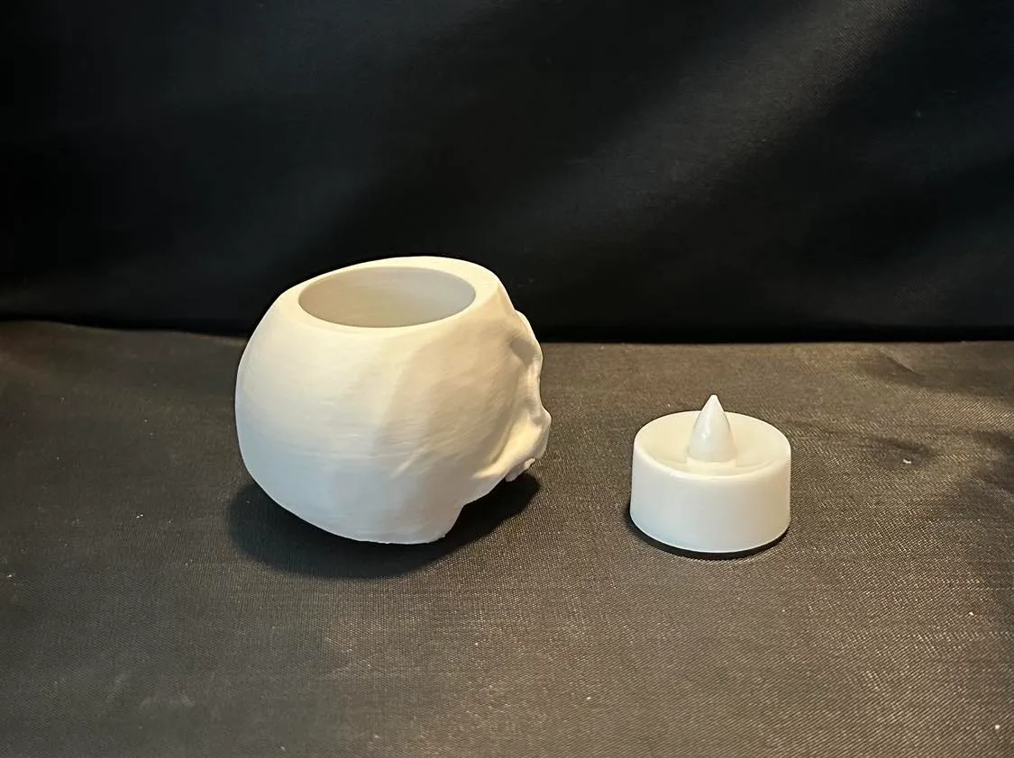 Gothic Jawless Skull LED Tealight Candle Holder, photo 3 of 4 - Character Tealight Holders, skeleton