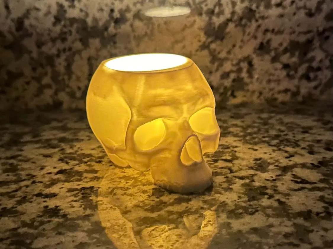 Gothic Jawless Skull LED Tealight Candle Holder, photo 4 of 4 - Character Tealight Holders, votive