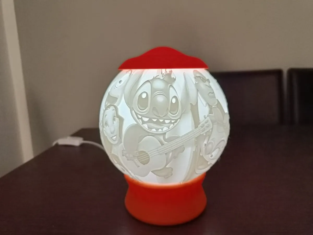 Lilo & Stitch Lithophane Night Light Lamp, photo 2 of 4 - Lilo & Stitch Lithophane Night Light Lamp Home Decor Items