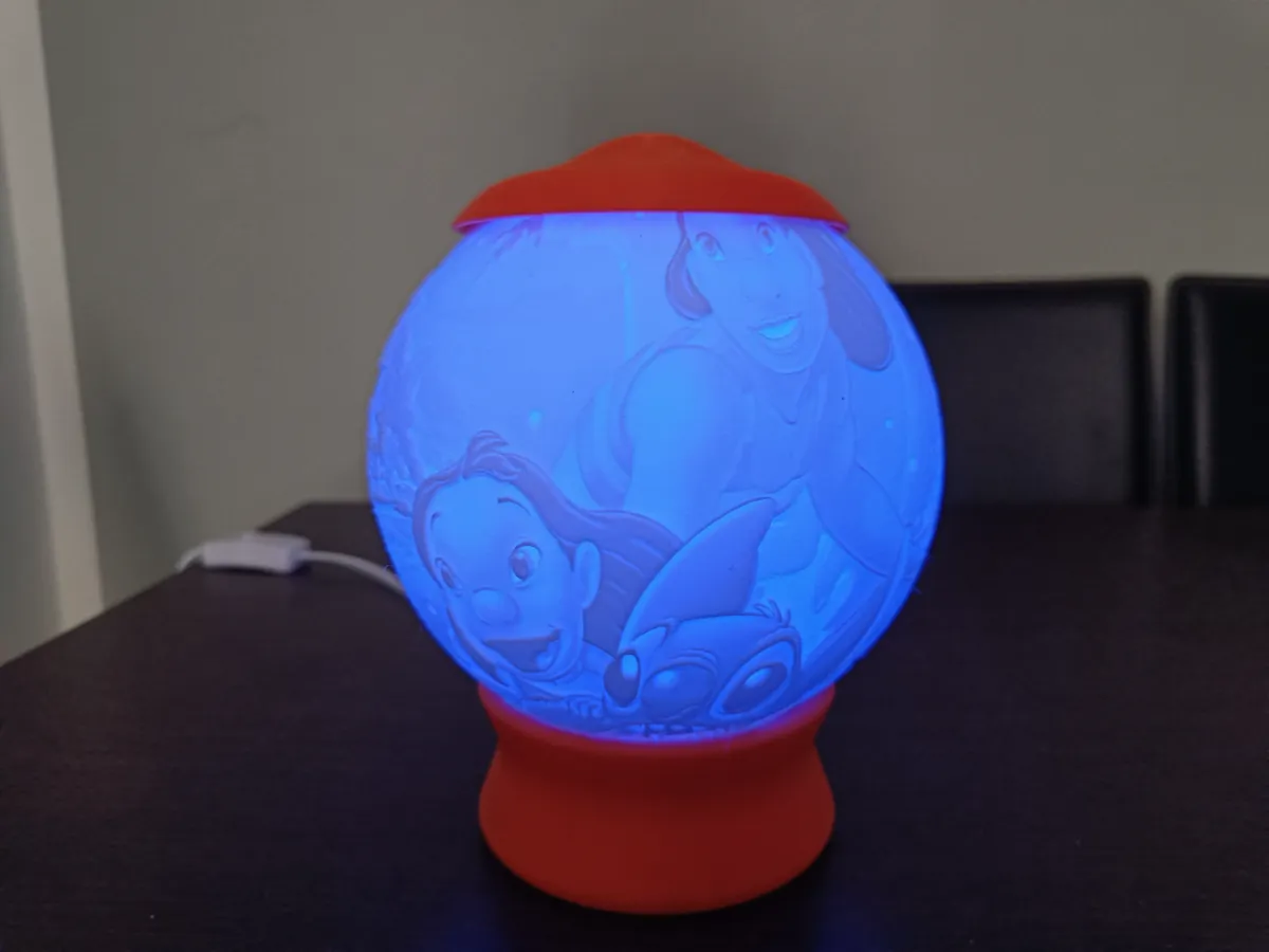 Lilo & Stitch Lithophane Night Light Lamp, photo 4 of 4 - Lilo & Stitch Lithophane Night Light Lamp Home Decor Items