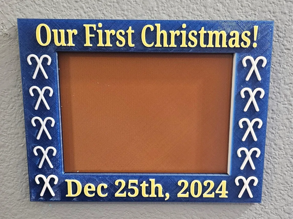 Our First Christmas! Canes, 5" x 7" photo frame