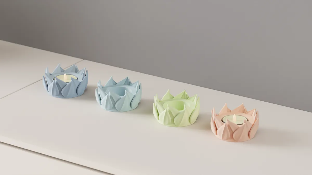 Tealight Holder. Floral Style LED Candle Stand, photo 3 of 4 - Tealight Holder. Floral Style LED Candle Stand Home Decor Items