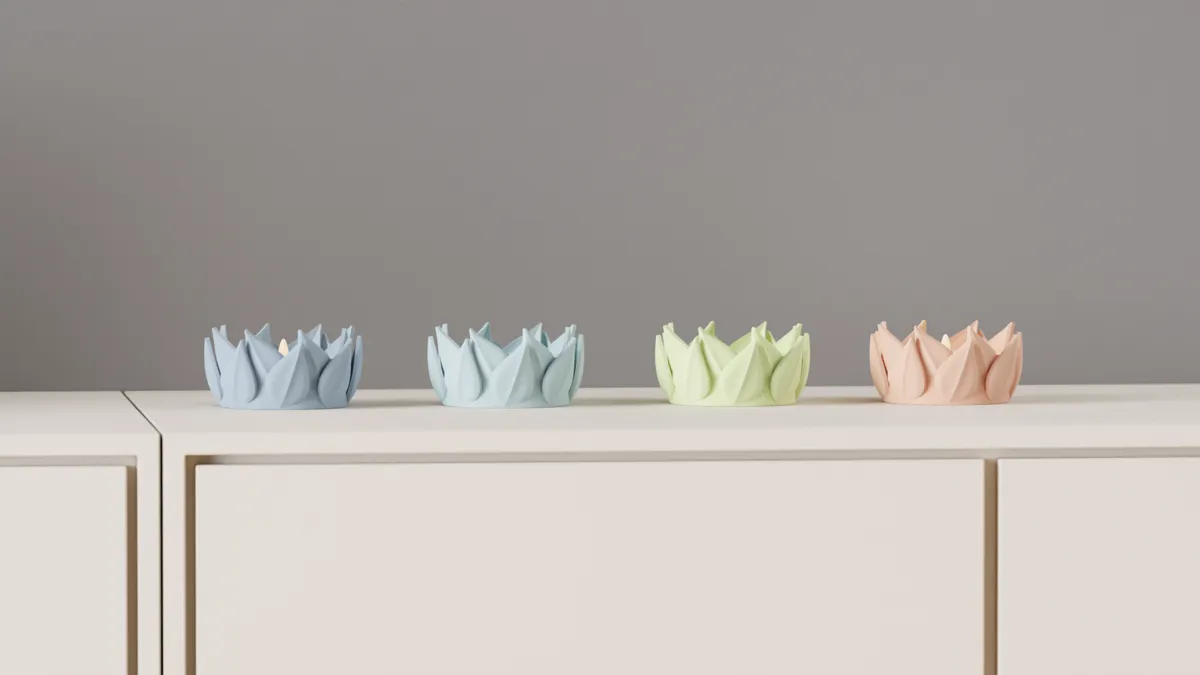 Tealight Holder. Floral Style LED Candle Stand, photo 4 of 4 - Tealight Holder. Floral Style LED Candle Stand Home Decor Items