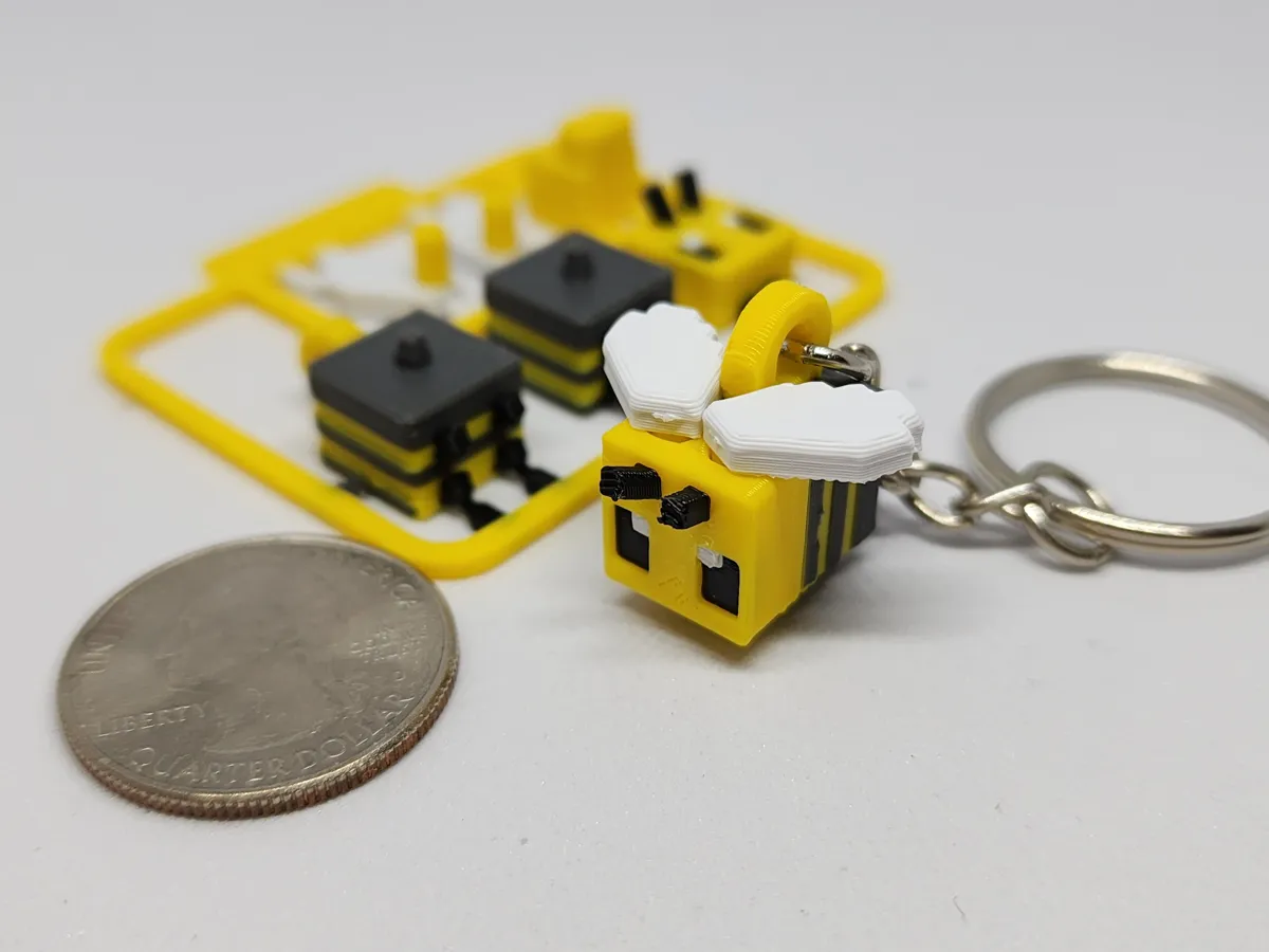 Minecraft-inspired Bee Mini Figure Kit / Keychain