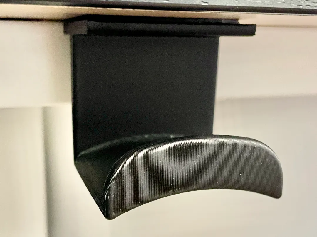 Minimal Under Desk Headphone Hook
