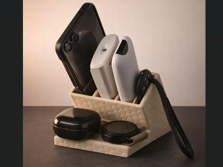 Desk Organizer with Remote Holder & Accessory Tray
