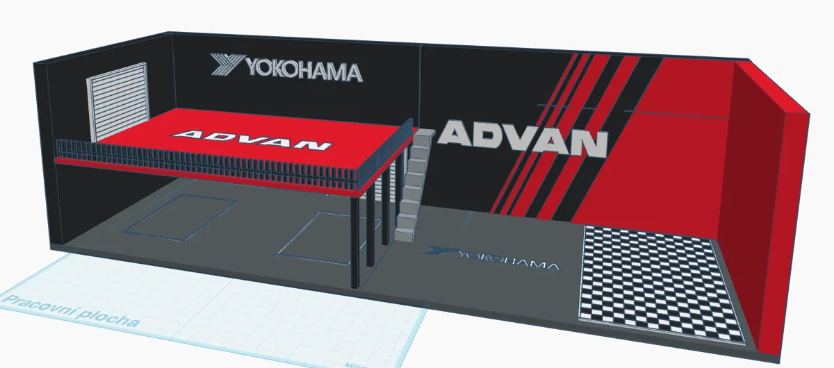 Advan Garage for 1:64 scale car - UPGRADE, photo 4 of 4 - Advan Garage for 1:64 scale car - UPGRADE Tools & Workshop