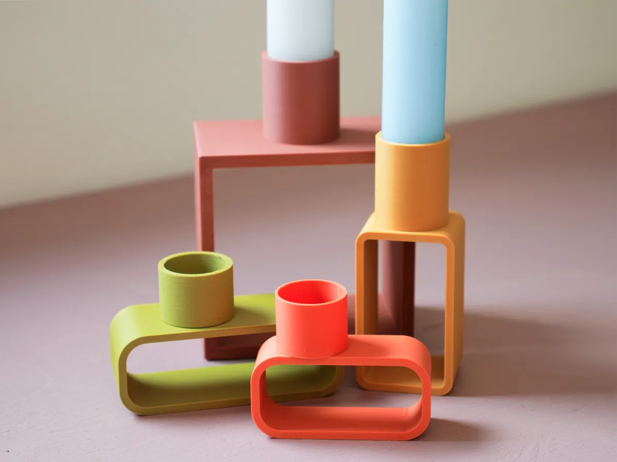 Customizable Geometric Stick Candle Holder