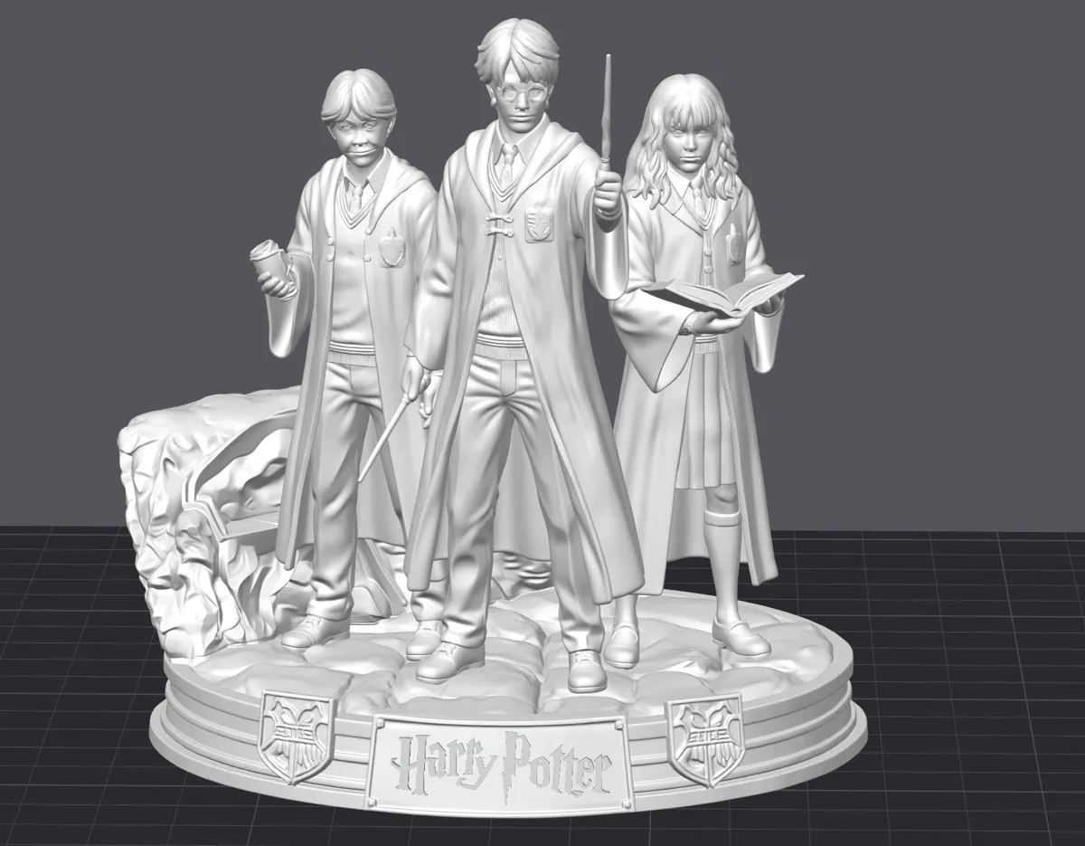 Harry Potter Diorama, The Golden Trio Wizarding, photo 4 of 4 - Harry Potter Diorama, The Golden Trio Wizarding Figurines & Collectibles