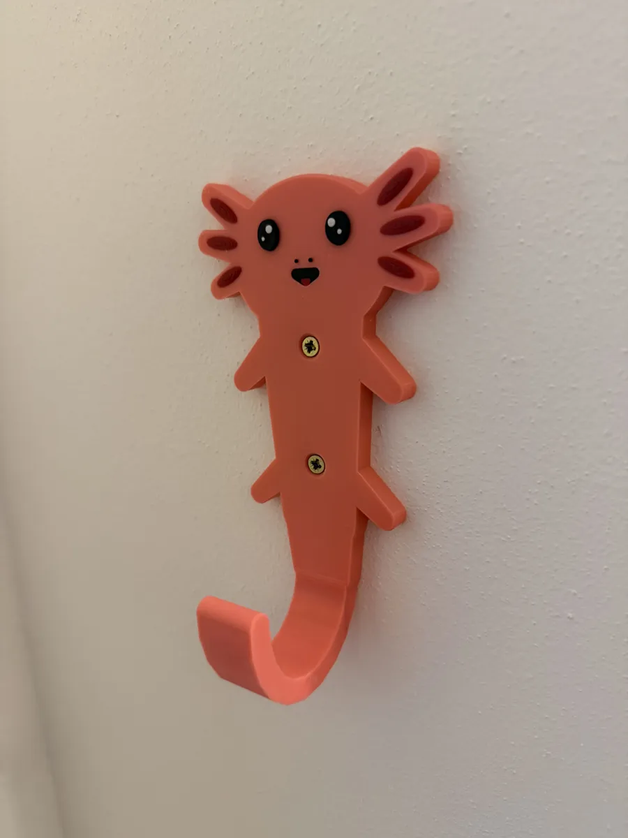 Cute Axolotl Wall Hook | Kawaii Animal Wall Decor, photo 3 of 4 - Cute Axolotl Wall Hook | Kawaii Animal Wall Decor Household