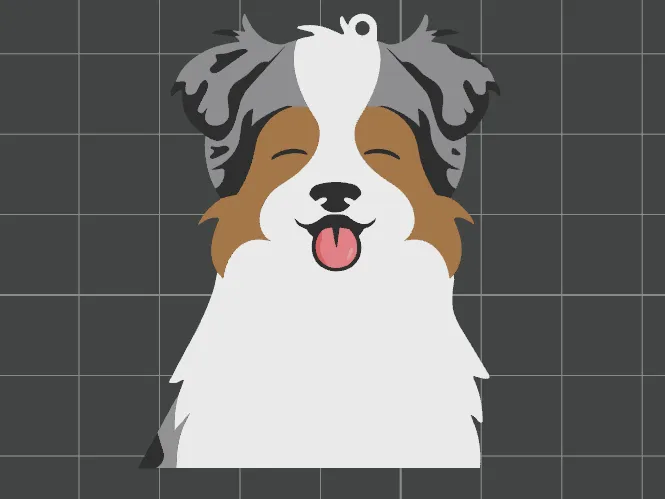 Keychain Australian shepherd blue merle, 8 color - Key Tags & Blank Keychains, in stock
