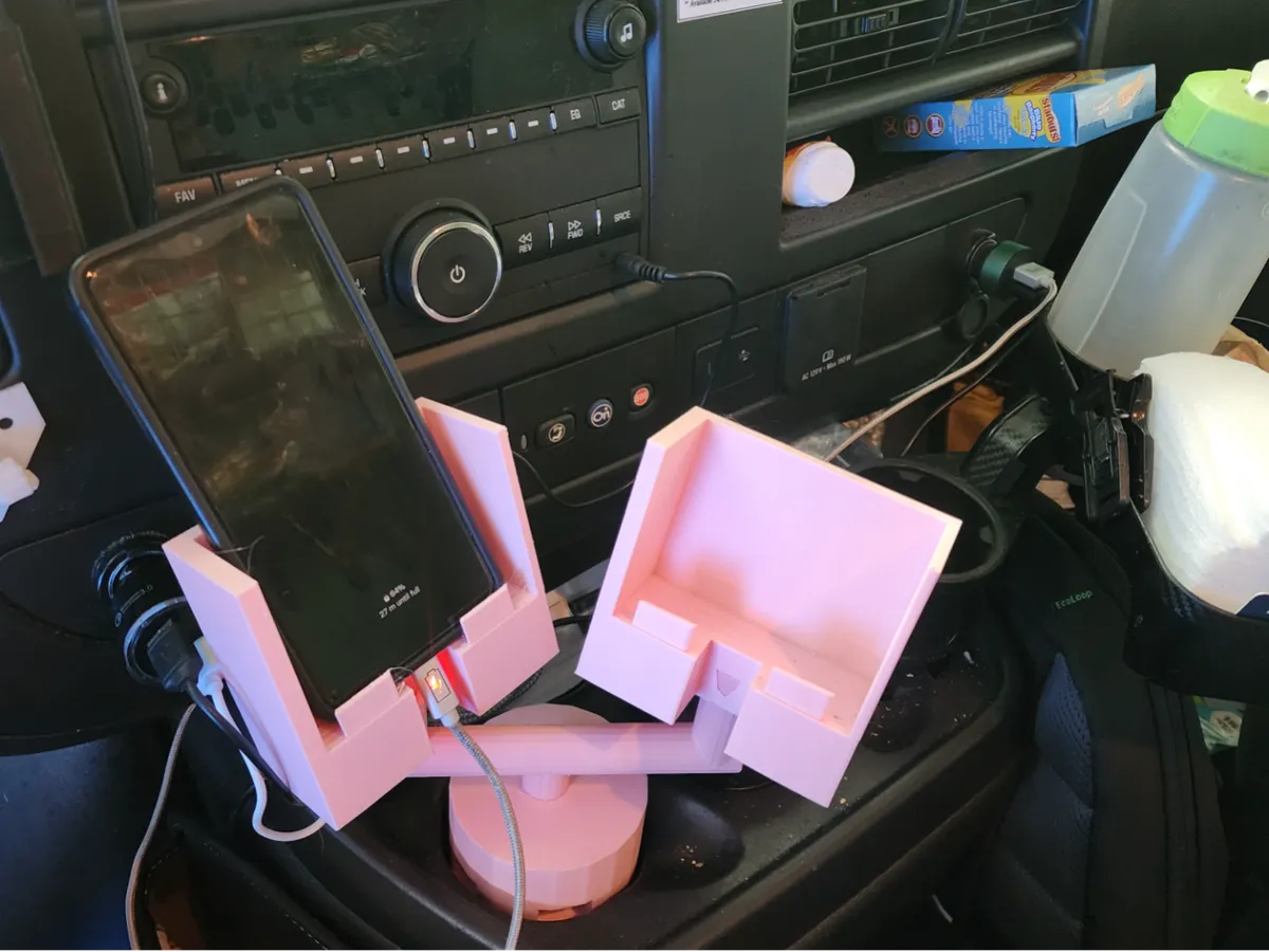 Dual Cup Holder Phone Mount - Vehicles, in stock in India