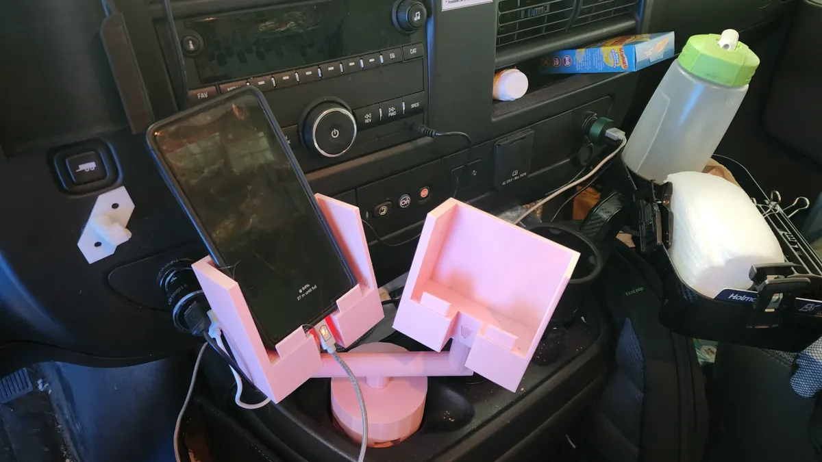 Dual Cup Holder Phone Mount, photo 2 of 4 - Dual Cup Holder Phone Mount Hobby & DIY