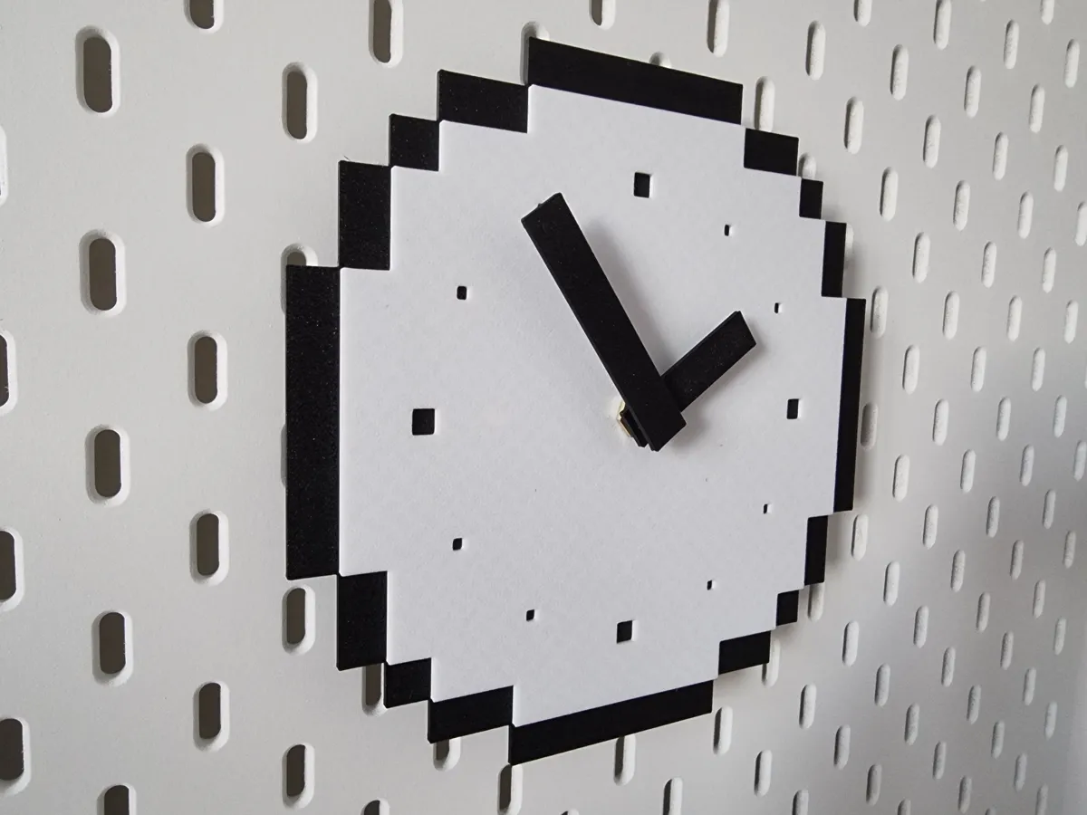 Pixel Style Wall Clock, photo 3 of 4 - Pixel Style Wall Clock Home Decor Items