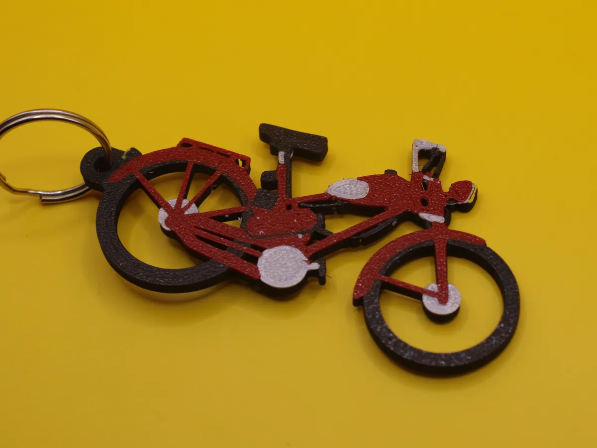 Motorcycle keychain Bianchi aquilotto - moped - 2D Art, in stock in India