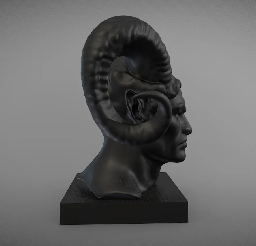 Satan Bust, photo 3 of 4 - Satan Bust Art