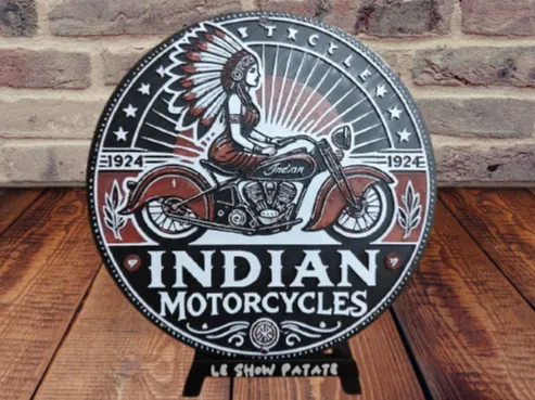 Vintage Indian Motorcycle Wall Plaque