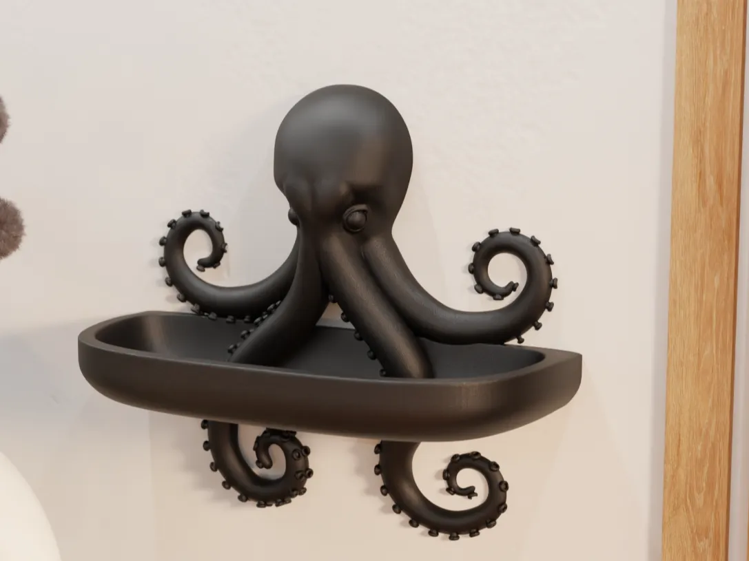 Kraken Catcher, Octopus Wall Shelf