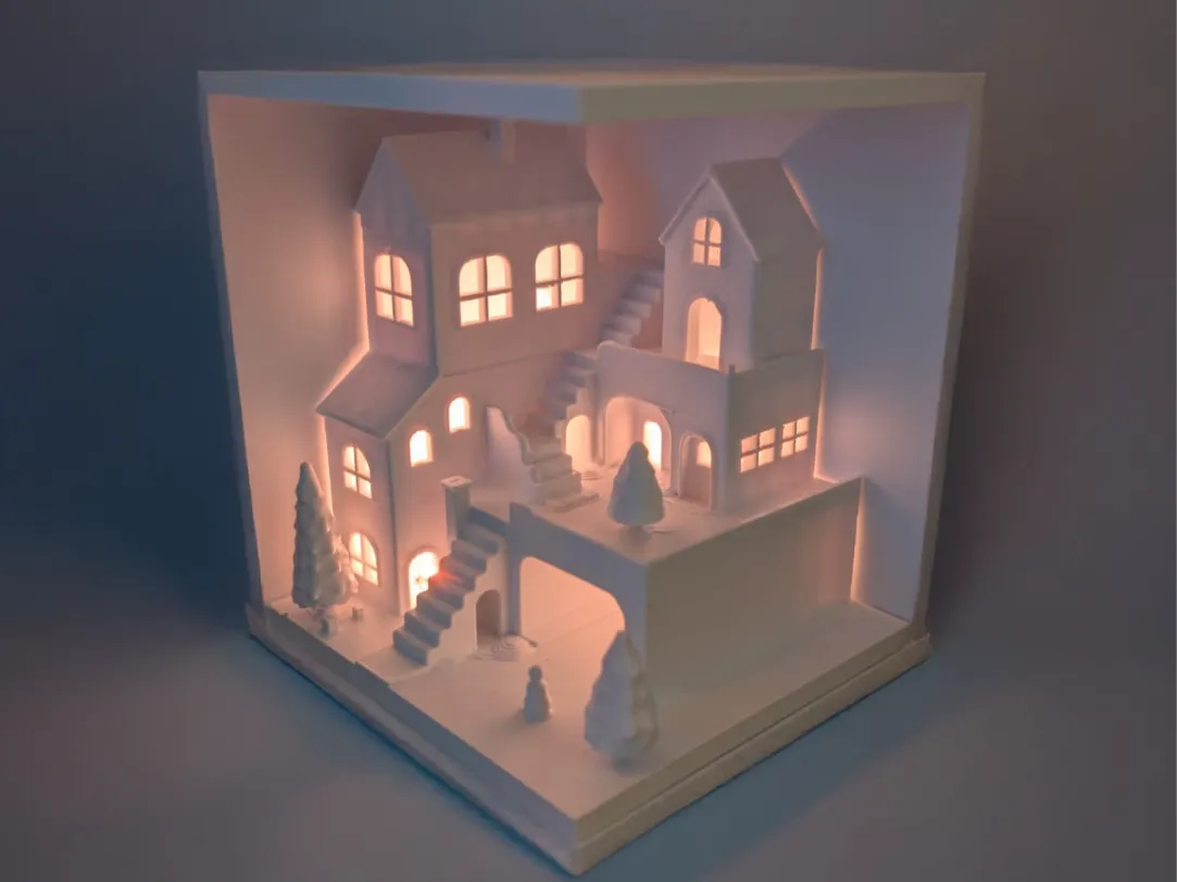 Winter Light Diorama, Christmas Village - LED