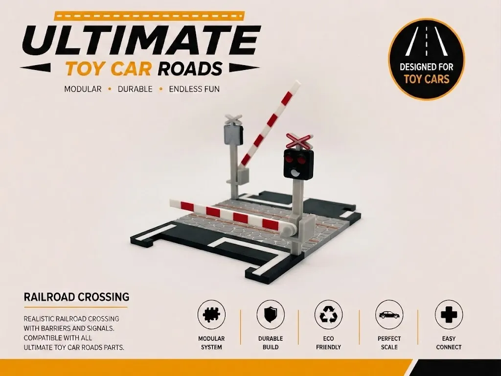 Ultimate Toy Car Roads, Railroad Crossing - Toy Cars & Vehicles, in stock