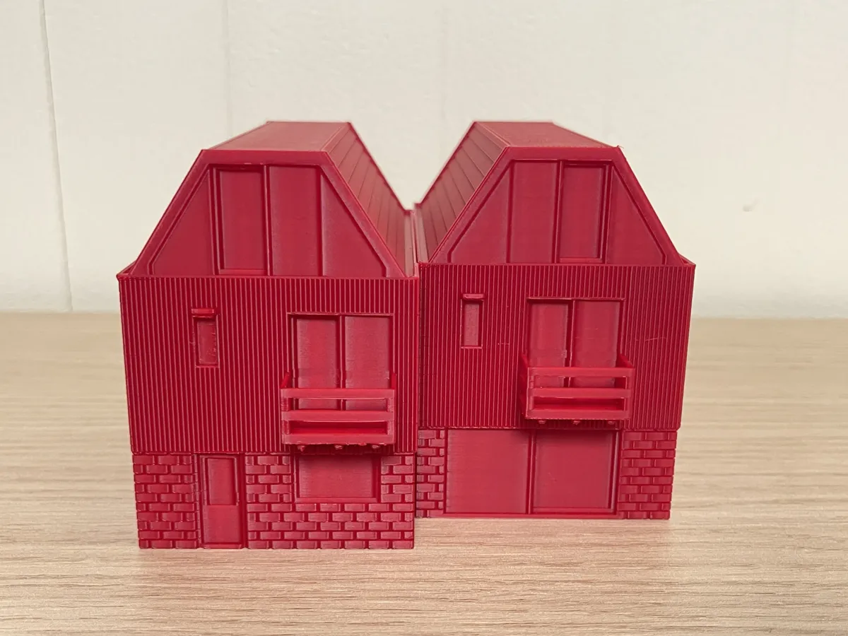 Row House / Townhouse for Model Railway & Diorama, photo 2 of 4 - Row House / Townhouse for Model Railway & Diorama Miniatures