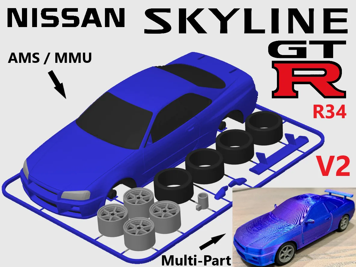 Nissan Skyline GTR R34 Kit Card - Car, Tank & Vehicle Kit Cards, in stock