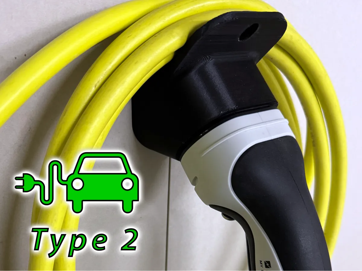 Type 2 EV Charger Plug and Cable Holder