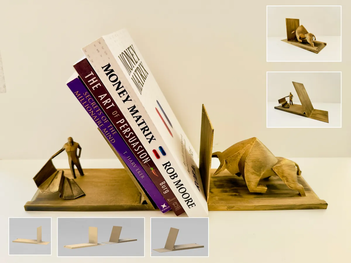 The Balance of Power: Customizable 3D Bookend - Geometric & Minimal Bookends, in stock