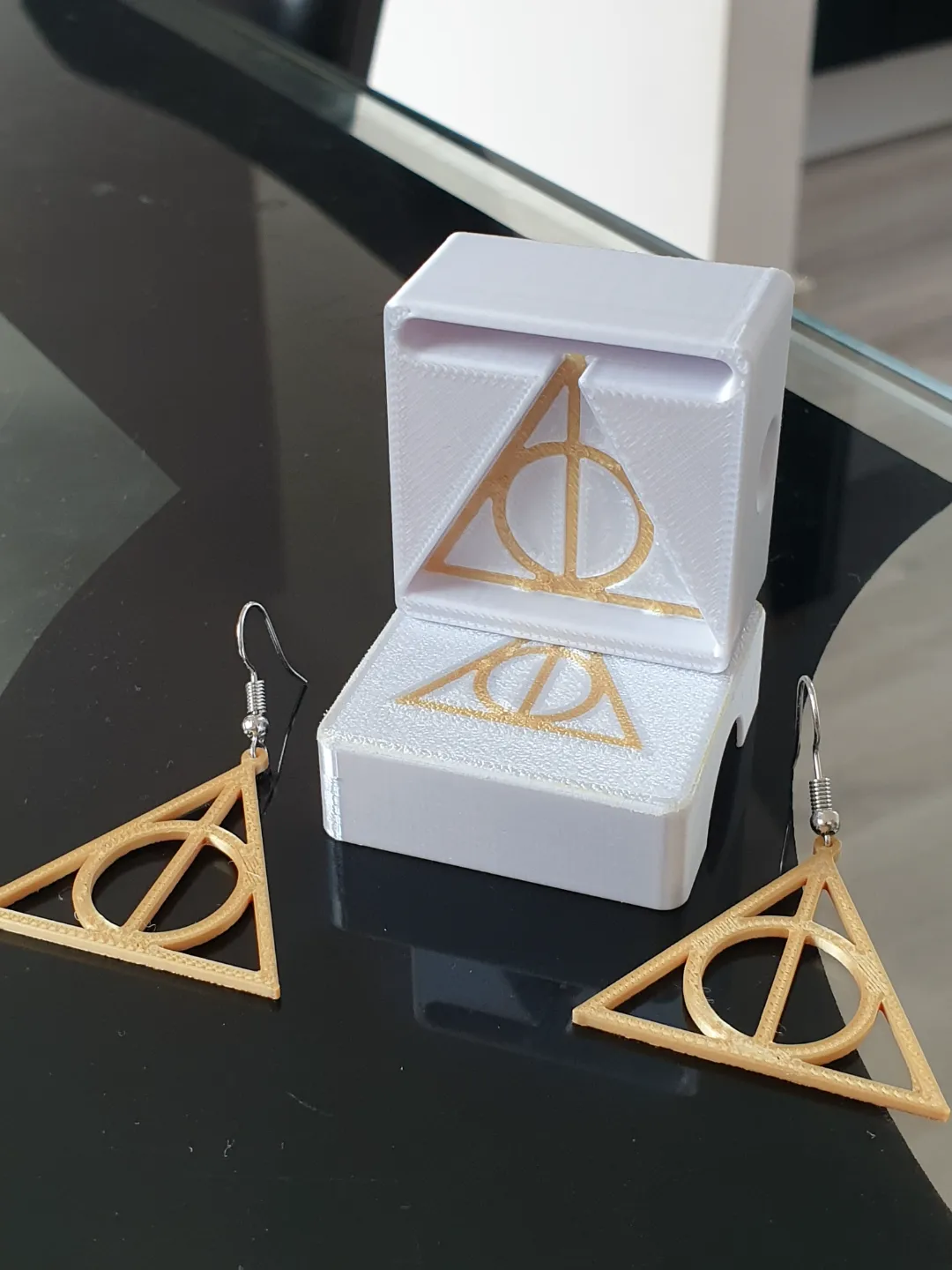 Harry Potter Deathly hallows earring/necklace+BOX