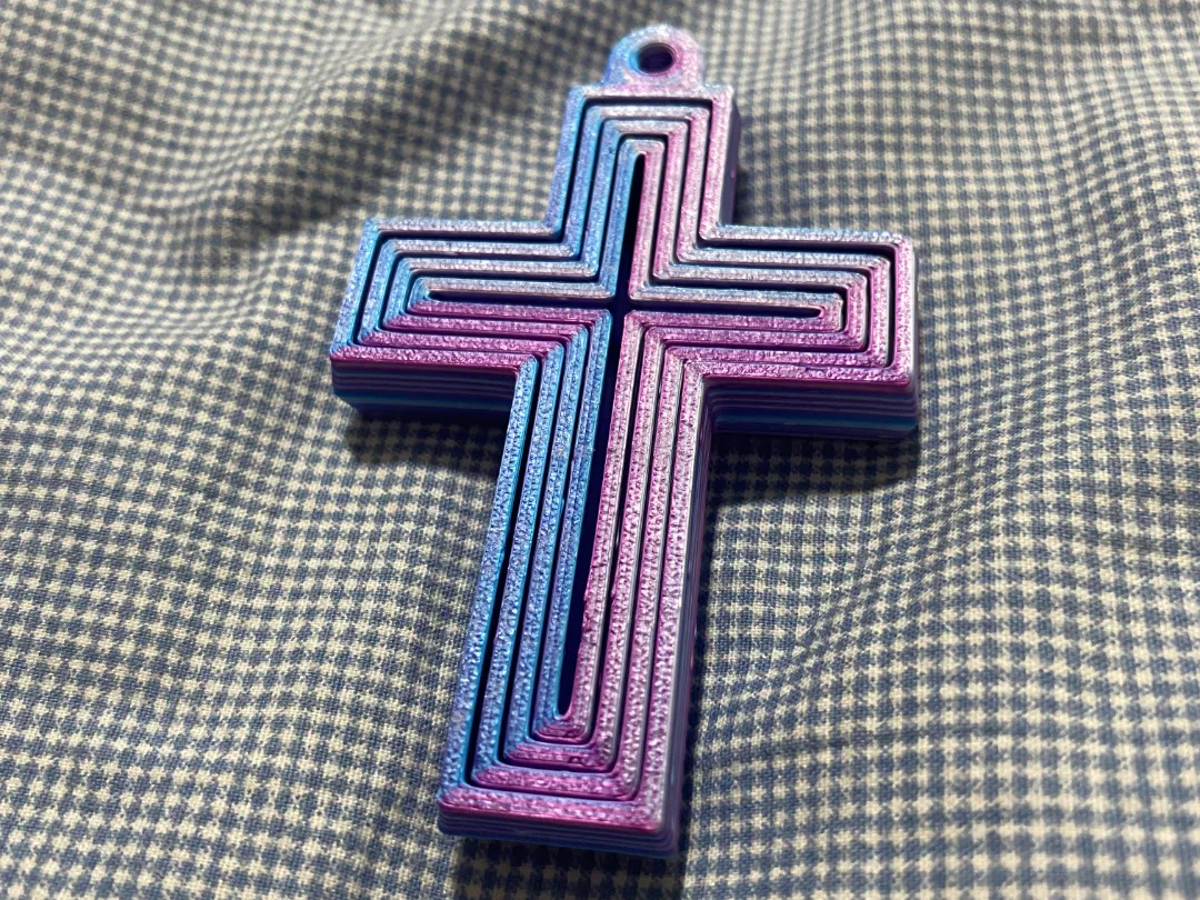 Fidget Cross key chain charm