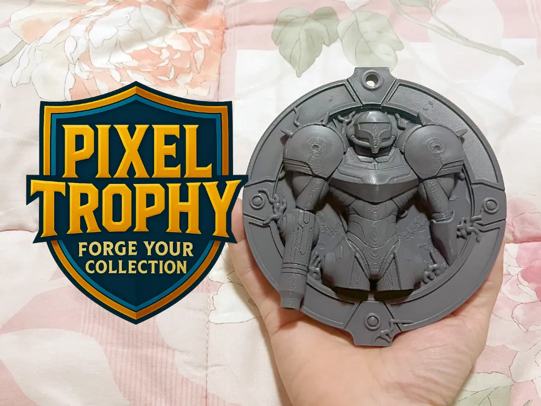 Samus Pixel Art Wall Trophy