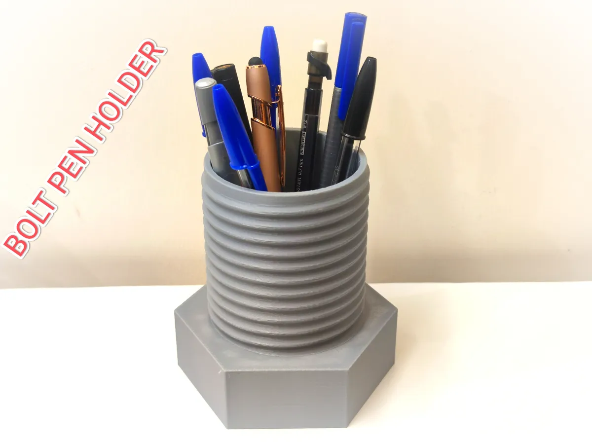 Hexagon Bolt Table Pen Holder