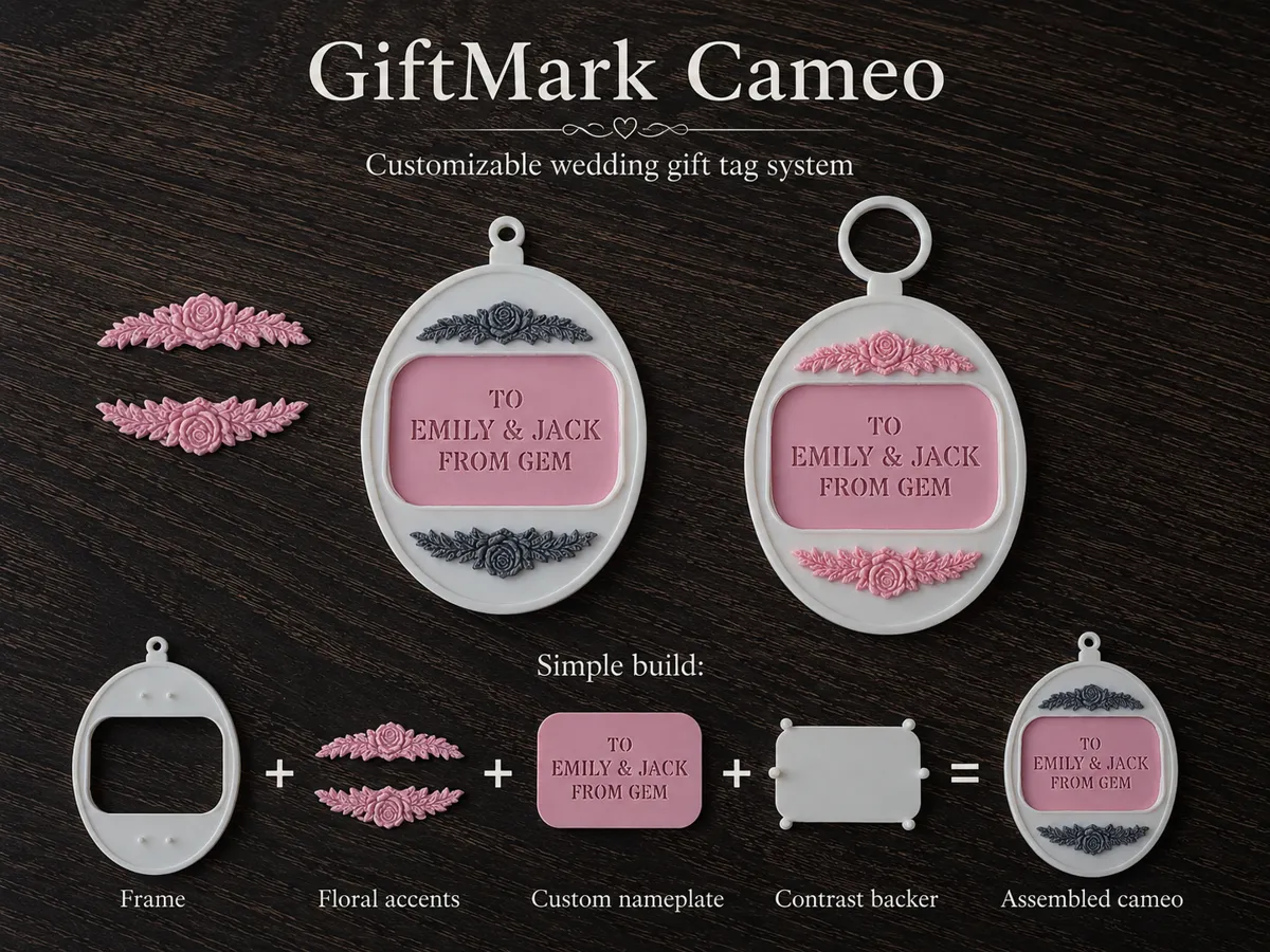 GiftMark Cameo, Customizable Wedding/Gift Tag