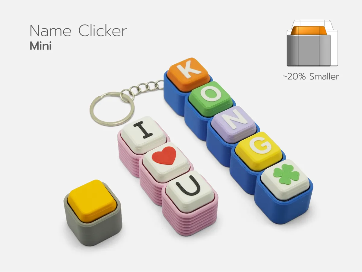 Customizable Name Clicker Keychain (Mini Version)