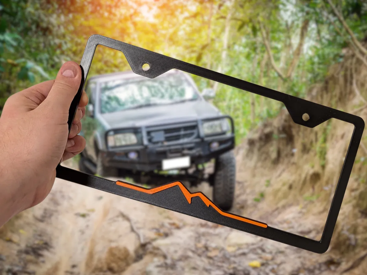 Mountain Peak License Plate Frame, Minimal