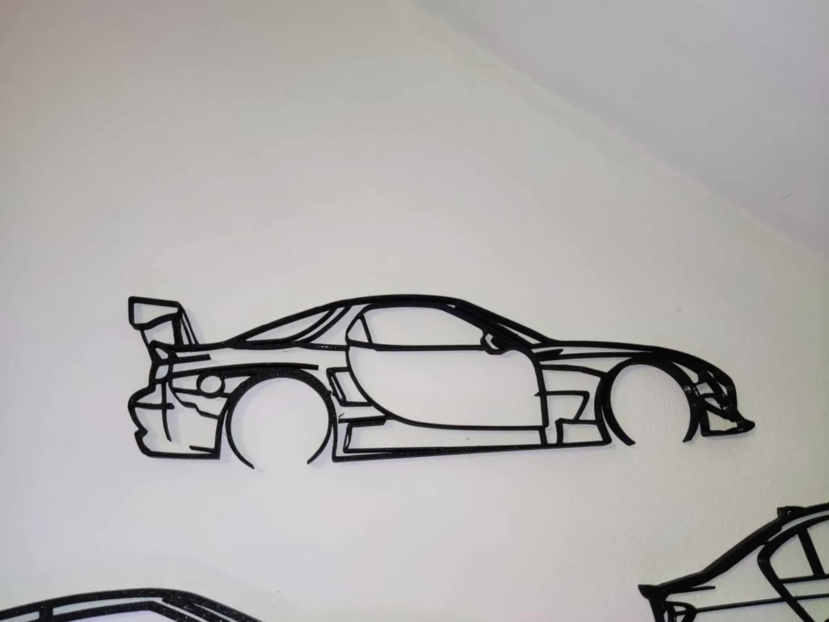 Mazda rx7 2d wall art silhouette
