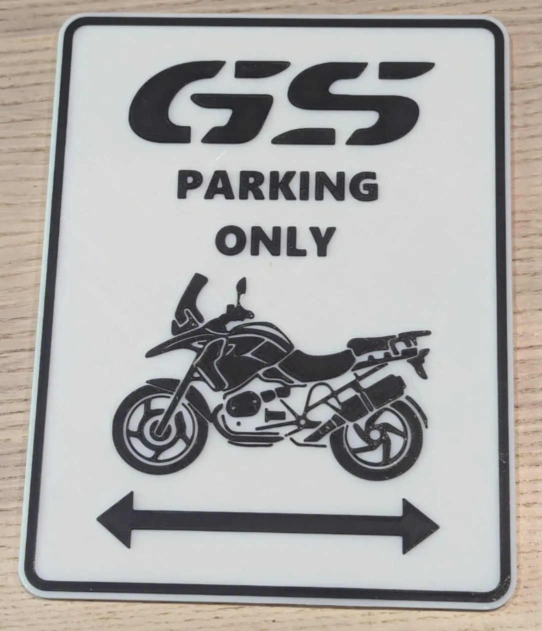 BMW GS Motorcycle Parking Plate
