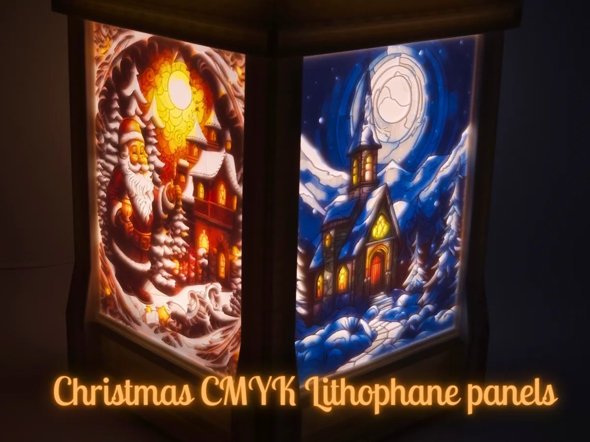 Christmas CMYK Lithophanes (Many compatible lamps)