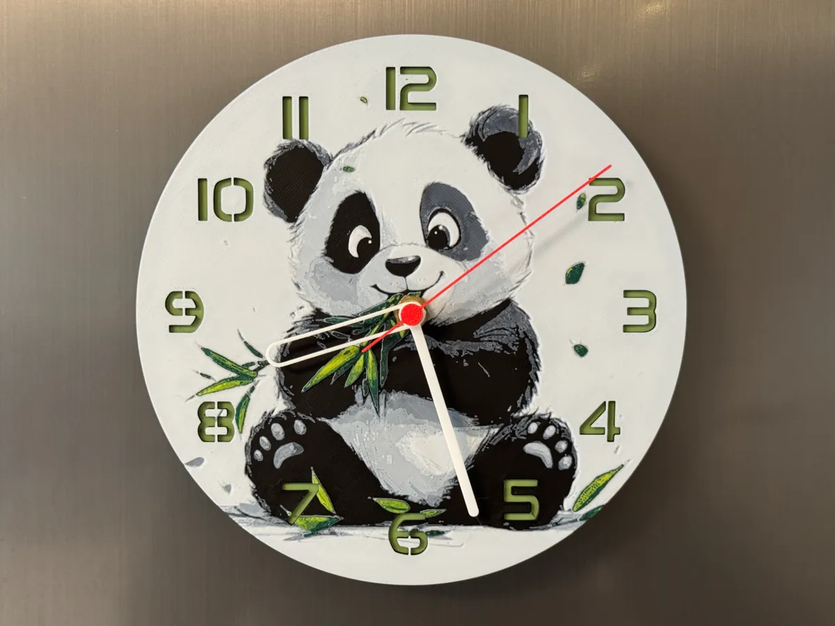 wall / desk clock cute panda