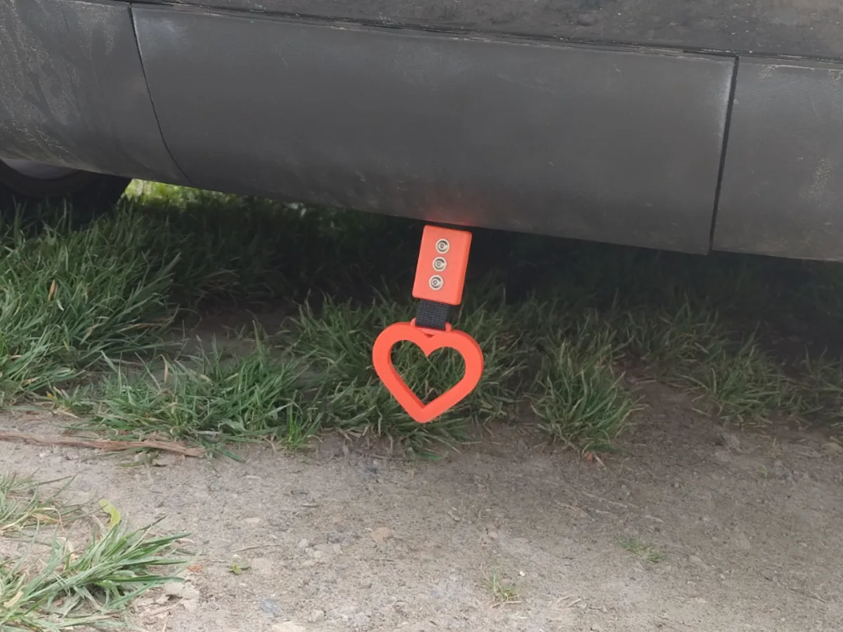 JDM Car Tow Hook Strap - Heart shaped decoration