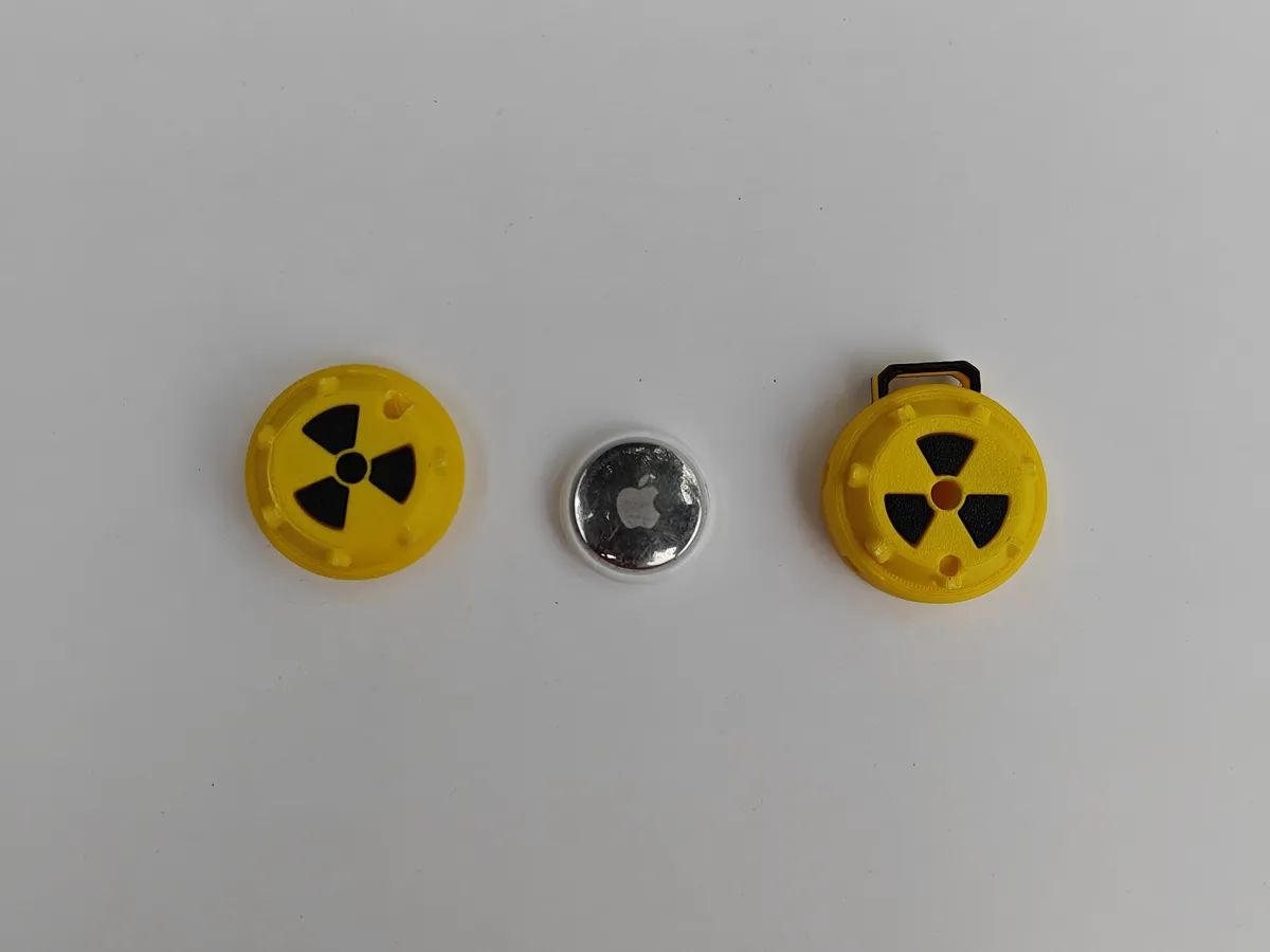 Rugged Airtag Case Keychain Nuclear Canister, photo 4 of 4 - Rugged Airtag Case Keychain Nuclear Canister Keychains