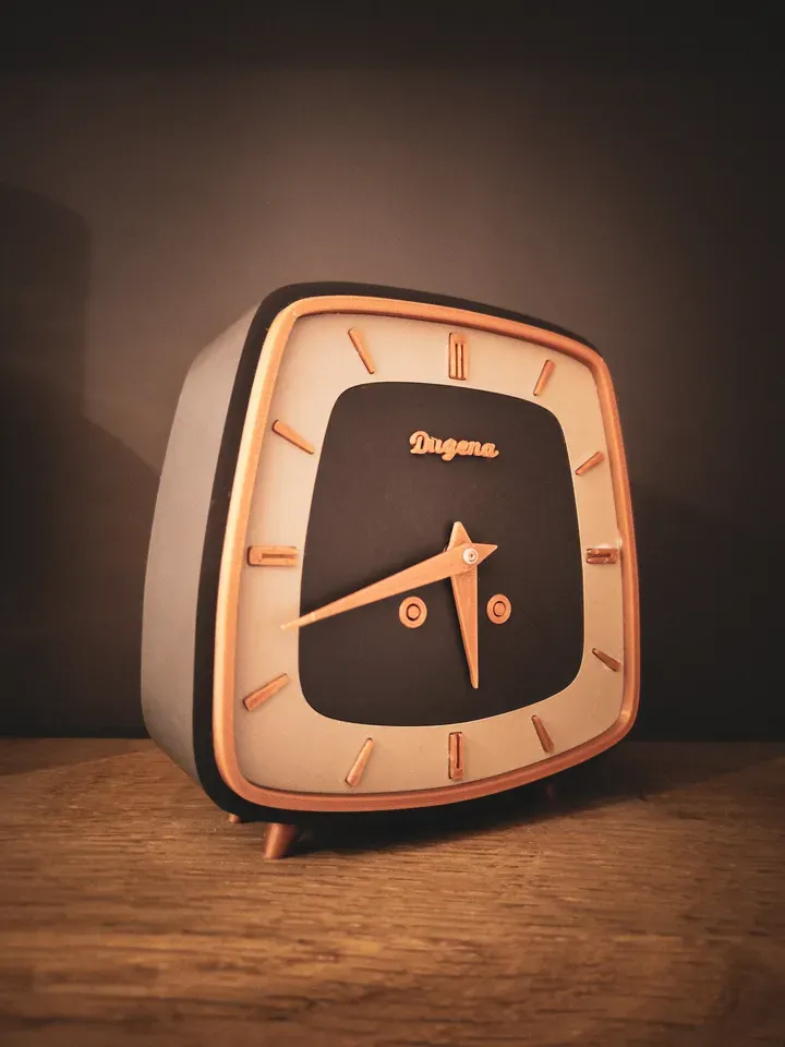 German Mid-Century Mantel Clock - "Dugena"