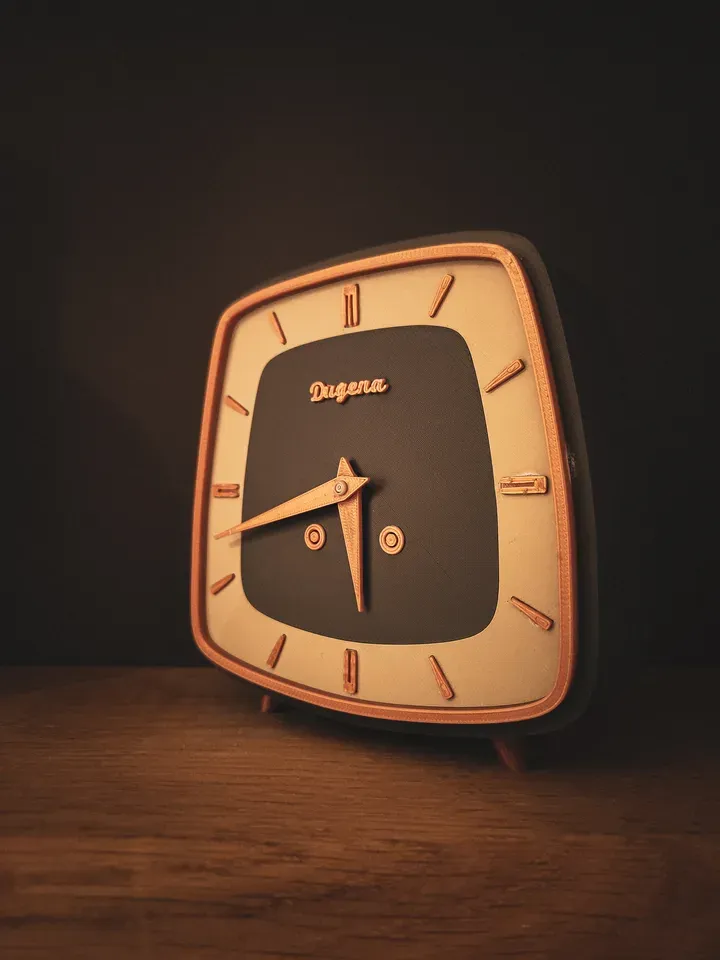 German Mid-Century Mantel Clock - "Dugena", photo 3 of 4 - German Mid-Century Mantel Clock - "Dugena" Home Decor Items